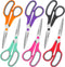 Scissors, Rkqoa 8" All Purpose Scissors 6 Pack - Comfort-Grip Sharp Scissors for Office School House Sewing Fabric Crafts Arts Desk Classroom Supp...