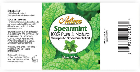 Artizen 4oz Oils - Spearmint Essential Oil - 4 Fluid Ounces...