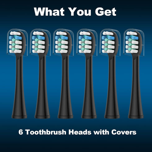 6 Pack Toothbrush Replacement Heads Compatible with WaterPik Sonic Fusion 2.0, FitMount Flossing Brush Head Fit for Water-Pic SF-01 SF-02 and 2.0 ...