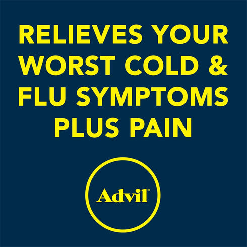 Advil Multi Symptom Cold and Flu Medicine, Cold Medicine for Adults with Ibuprofen, Phenylephrine HCL and Chlorpheniramine Maleate - 50 Coated Tab...