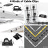 ELII 302PCS Cable Management Kit 4 Cable Sleeve,45Cable Clips,11Cable Holders,20+2Roll Cable Organizer Straps and 200 Fastening Cable Ties,20 Cabl...