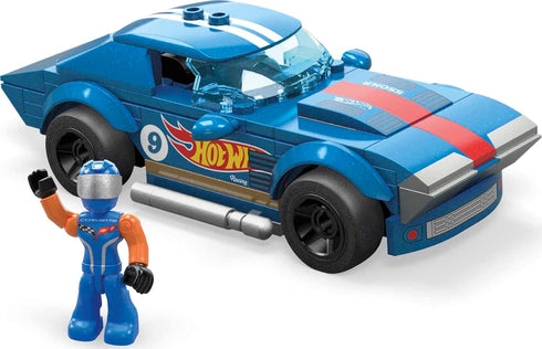 MEGA Hot Wheels Building Toy Race Car Playset, 64 Corvette Grand Sport with 88 Pieces, 1 Micro Action Figure Driver, Blue, Kids Age 5+ Years...