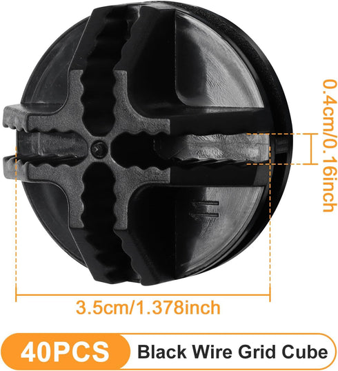 40 Pieces Plastic Storage Cube Connectors Wire Cube Connectors for Modular Closet Storage Organizer and Wire Grid Cube Storage Shelving(Black)...