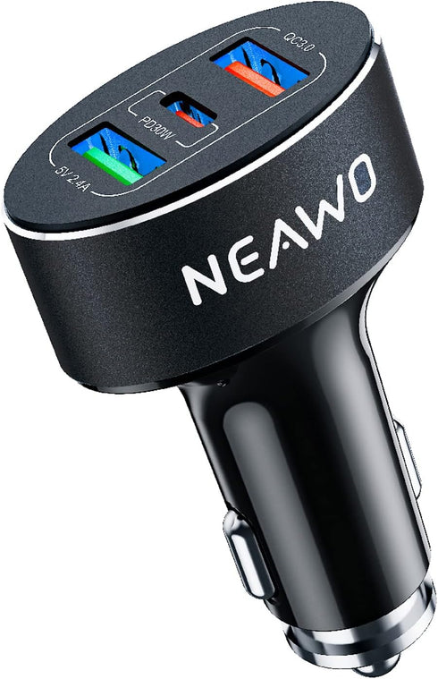 USB C Car Charger, 60W 3 Ports Car Charger USB Adapter Fast Charge PD&QC 3.0 Type C Car Cigarette Lighter Charger Compatible with iPhone13/12Pro M...