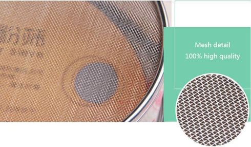 2 pack (60/40 Mesh) Professional 6/8/9.5 Inch, Round Flour Sifter for Baking - Flour Sieve Fine Mesh - Premium Rustproof Stainless Steel (8" (20 C...