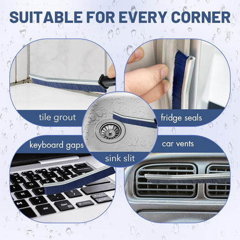 3Pcs Crevice Cleaning Brush, Hard Bristle Brush for Small Spaces Cleaning, Multi-Functional Gap Cleaning Brush Tool for Household Use, Small Clean...