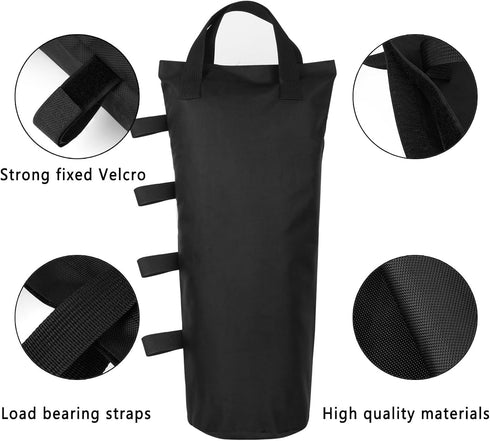 6 Pack Canopy Weight Sand Bags Black 168 LBS Large Canopy Support Frame Fixed Sandbag Windproof Sandbag for Instant Outdoor Sun Shelter Patio Umbr...