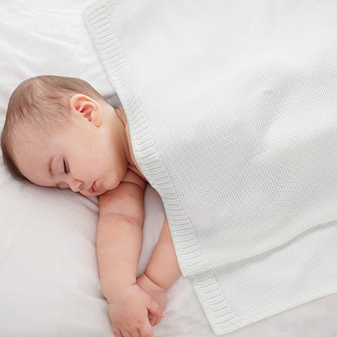 mimixiong Cotton Baby Blanket Gender Neutral Nursery Swaddling Blanket for Shower Gift Registry for Baby White 40 x30 Inch...