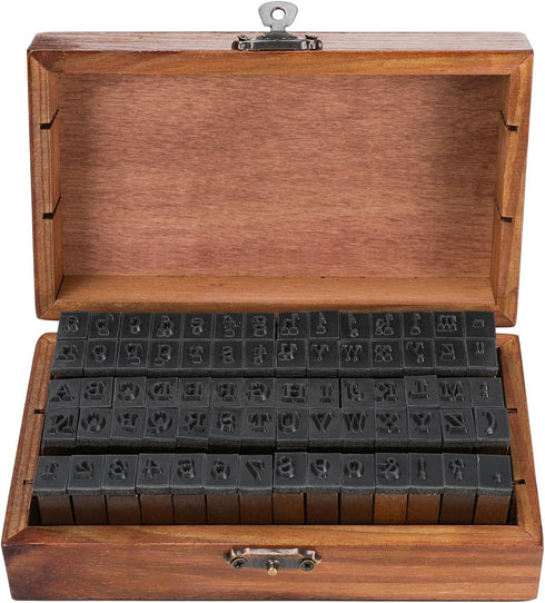 Alphabet Stamps Set 70pcs Letter Number Symbol Vintage DIY Craft Card Making Wood Rubber Stamp...