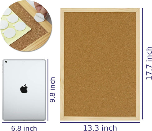 OWLKELA 17.7 X 13.3 Inch Cork Board Bulletin Board, Wall-Mounted Presentation, Message Notice Pin Board, Perfect for Office & Home Decor, School, ...