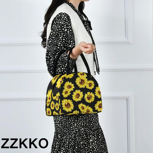 ZZKKO Sunflower Summer Lunch Bag Box Organizer Lunch Container Insulated Zipper Meal Prep Cooler Handbag For Women Men Home School Office Outdoor ...