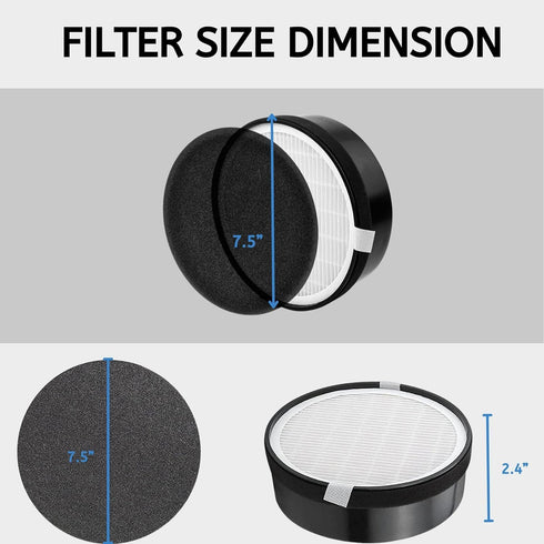 Nispira 3-in-1 Air Filter Replacement Compatible with Vornado Air Purifier CYLO50, CYLO51, and QUBE50, Compared to Part MD1-0039, 2 Filters...