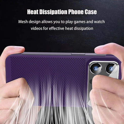 Losin Heat Dissipation Phone Case for iPhone 13 Pro with Window Glass Camera Lens Protection Frameless Breathable Cooling Hollow Design Slim Borde...