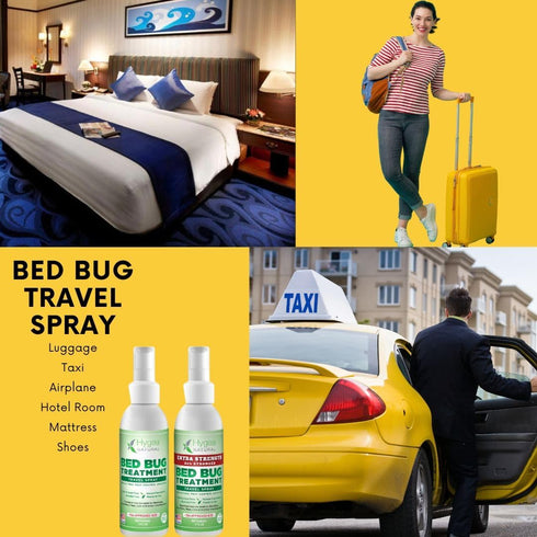 Bed Bug & Mite Extra Strength 3oz Travel Spray by Hygea Natural –TSA approved - New Formula 66% Stronger- Stain & Scent Free Treatment – Natural F...