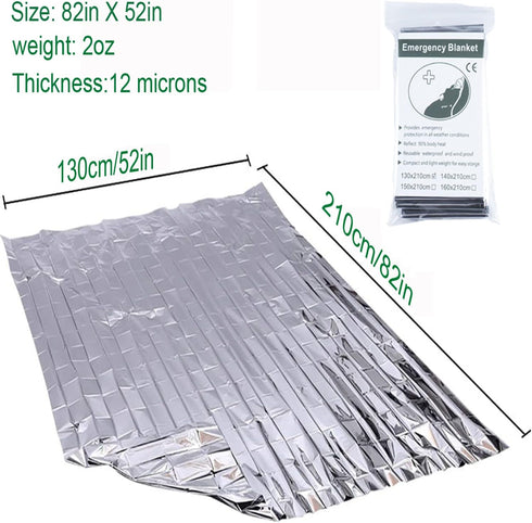 Emergency Mylar Thermal Blankets, Designed for Outdoors, Survival Reflective Thermal First Aid Foil Blanket...