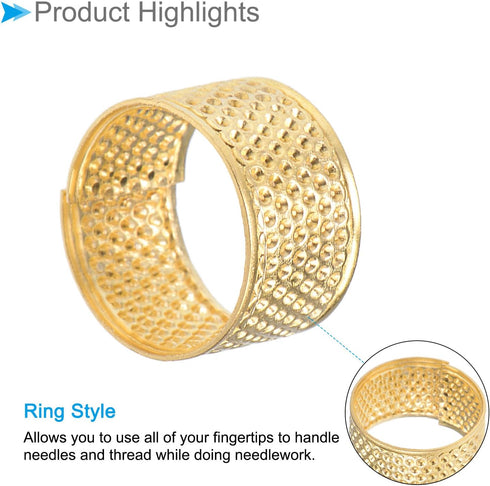 CoCud Hand Sewing Thimble Finger Protector, 17mm Dia, Metal Copper Ring Style Sewing Thimble Ring - (Applications: for Household Hand Sewing, Stit...