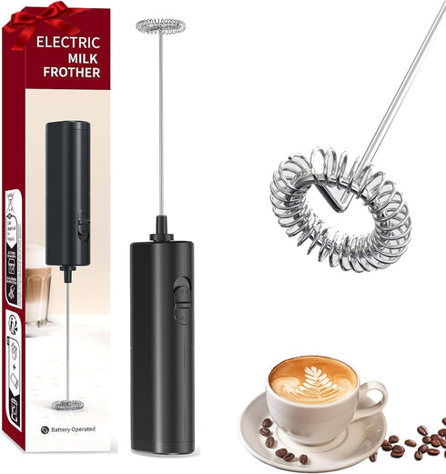 Milk Frother,Electric Milk Frother Handheld, Battery Operated Milk Frother Electric Drink Mixer Portable Mini Blender Foam Maker for Matcha,Coffee...