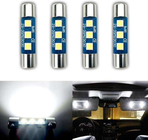 iBrightstar Newest 9-30V Extremely Bright 29mm 6614F 6612F LED Bulbs for Car Sun Interior Vanity Mirror Sun Visor Lights, Xenon White...