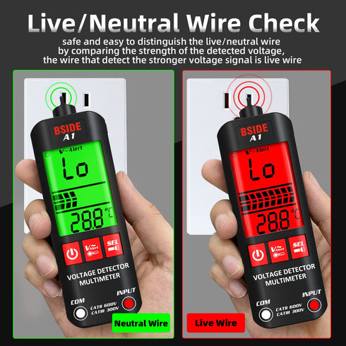 BSIDE Voltage Tester 3-Results Display Non-Contact Voltage Detector Pen, Integrated Multimeter, Dual Range AC 6V-1000V/90V-1000V Electrical Sensor...