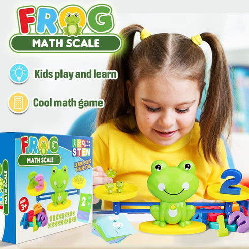 CozyBomB™ Homeschool Kindergarten Balance Board Game - Preschool Activities Math Learning Stem Montessori Cool Toys Educational with Frog Scale Ca...