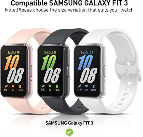 Suoman 2-Pack for Samsung Galaxy Fit3 Case, Full-Coverage Screen Protector Tempered Glass Bumper Cover Case for Samsung Galaxy Fit3 Smartwatch for...