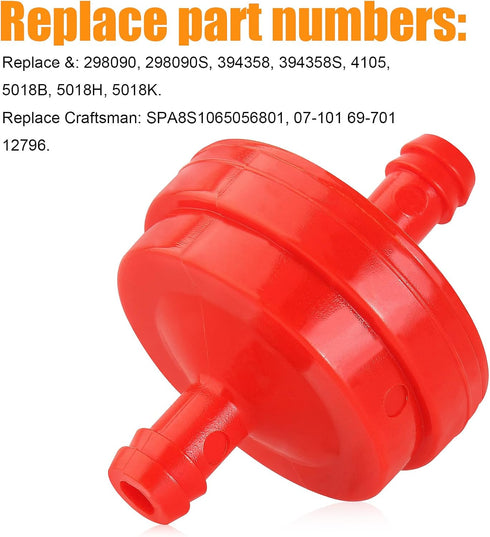 5pc Fuel Filter for Tecumseh Snow Blower Thrower Lawn Mower Oregon 07101 69701 07108 Sunbelt SB6000 SB16000 SB-16000 B1SB16000 B1SB6000 Craftsman ...