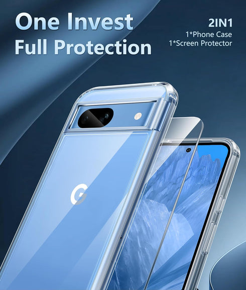 FNTCASE for Google-Pixel 8a Case Clear: Support Wireless Charging Military Grade Drop Protection Anti Yellowing Cell Phone Cover - Rugged Durable ...