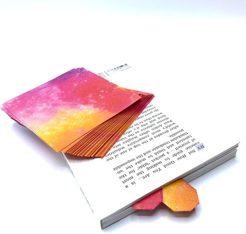 Origami Kit, 400 Sheets Double-Sided Galaxy Pattern Origami Paper with 100 Sheets of Each Galaxy pattern, DIY Crafts for Kids, School Projects, De...