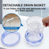 No Leak Partial Denture Case Retainer Bath Box Cup, Denture Soaking Cup False Teeth Holder Box Case with Strainer Basket and Brush - Transparent B...