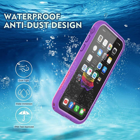 for iPhone 11 Waterproof Case 6.1 Screen Protector Underwater Shockproof Full-Body Dustproof Rugged Case for Aplle iPhone 11 (Purple Pink)...