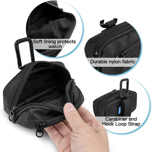 Xxerciz Carrying Case for Garmin Heart Rate Monitor Chest Strap, Nylon Sport Storage Bag with Carabiner Protective Pouch for Outdoor Running Sport...
