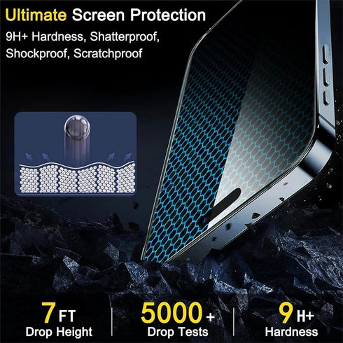Ferilinso 4 Pack Screen Protector for iPhone 15 Pro with 4 Pack Tempered Glass Camera Lens Protector Phone Case Friendly Ultra Accessories Protect...