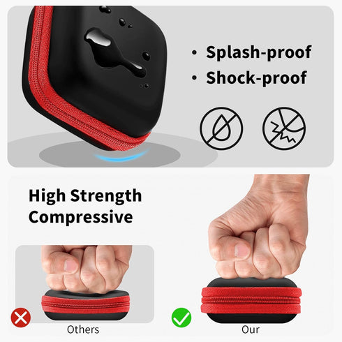 MOLOVA Square Earbud Case Portable EVA Carrying Case Storage Bag Cell Phone Accessories Organizer with Carabiner for Earphone, Earbud, Earpieces, ...