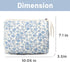 Makeup Bag Large Travel Quilted Cosmetic Makeup Bag Organizer, Floral Cotton Coquette Aesthetic Toiletry Bag for Women Girls (Blue Floral)...