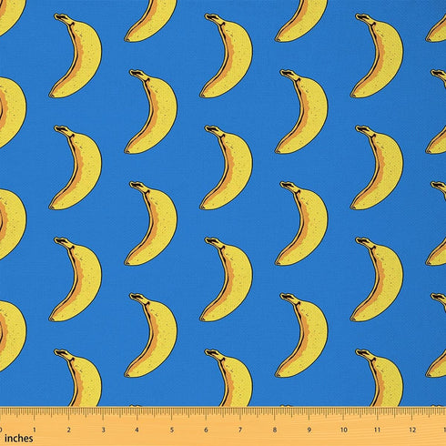 Banana Fabric by The Yard, Tropical Fruit Upholstery Fabric, Cartoon Food Exotic Style Palm Summer Decor Fabric, Waterproof Outdoor Fabric, DIY Ar...