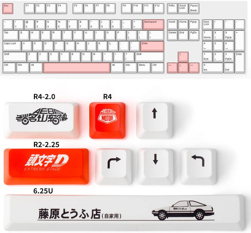 YIMAGUJRX RUNJRX Initial D Keycaps,Custom Enter Key Cap,PBT 5-Side Dye-Subbed, Custom Function 8 Key for Mechanical Gaming Keyboards?OEM Height?...