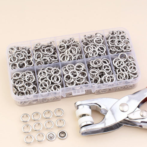 Snap Fasteners Kit,9.5MM of Metal snap Buttons with Fastener Pliers Tool kit,Snap Button Kit Perfect for DIY Crafts Clothes Hats and Sewing....