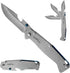 ALBATROSS FK050 Minimalist Ultra Thin Stainless Steel Folding Pocket Knife with Bottle Opener, 4.5" Handle, 3.25" Blade, 7.75" Overall (Silver whi...