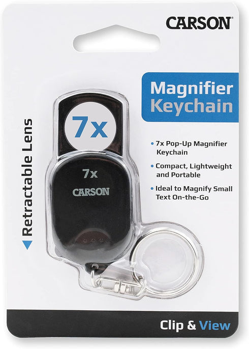 Carson Clip and View Pop-Up Retractable 7X Aspheric Keychain Magnifier (GN-70)...