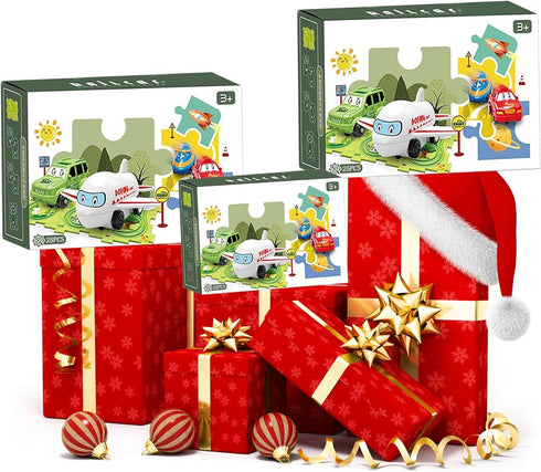 25PCS Puzzle Racer Kids Car Track Set, Space Jigsaw Puzzle Racer Car Track Set Puzzle Track Car Play Set Preschool Gifts for Kids Christmas Birthd...