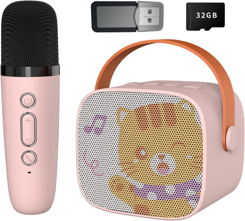 Mini Karaoke Machine for Kids, Portable Bluetooth Speaker with Wireless Microphone?Kids Music Player Toys for Girls and Boys,3,4, 5, 6, 7, 8+ Year...