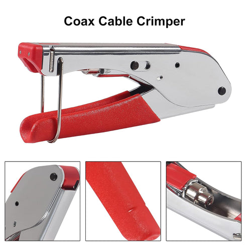 DIANN Coax Cable Crimper Coaxial Compression Tool Kit Wire Stripper with 10pcs F RG6 RG59 Connectors...