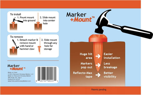 14-001-06 Marker Mount Driveway Stake, 6-Pack...