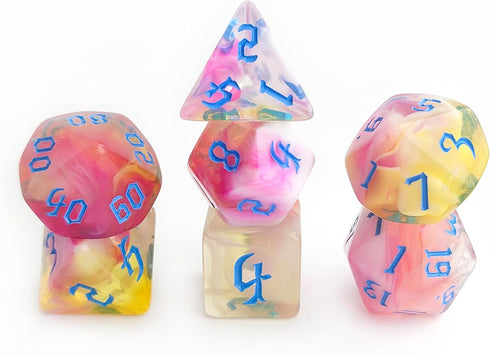 Pink D&D Dice Set – Polyhedral Dice Set for DND, COC Accessories, TTRPGs, Dungeon and Dragons, Role Playing Games – D20 System Dice, Funny Color D...