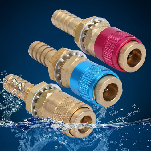 3Pcs M10 Gas Adapter Argon Quick Connect Fittings, Connector Fitting Quick Connector Set Water Cooled Adapter Fitting Hose Connector for TIG Weldi...