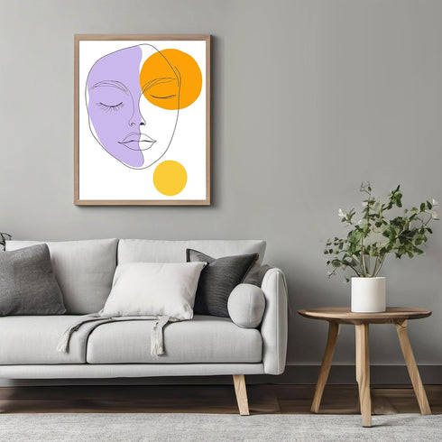 Posterizer 1 pcs-line art minimalist modern woman's face-Abstract & Modern Art-Gift for Men Women Teens-Decor for Home & Office- unframed wall art...