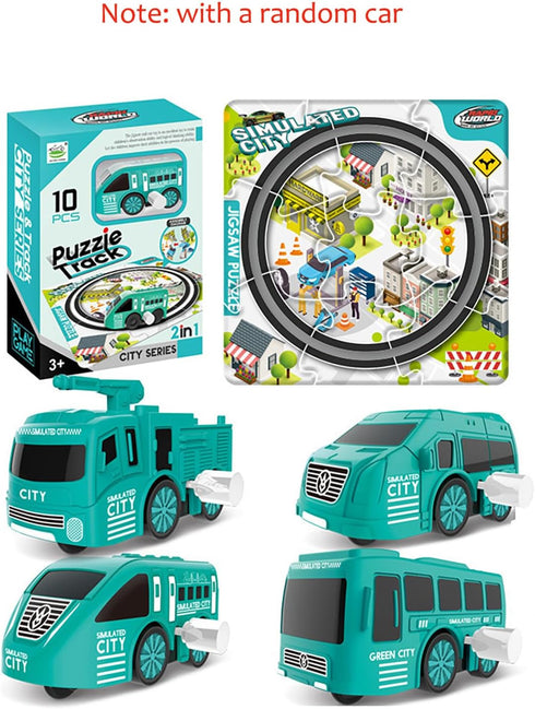 Puzzles for Kids with Car, Puzzle Track Car Play Set Educational Toy for 3 4 5 6 7 8 9 10 Year Old Boys Girls Kids Gifts (17 PCS, 6688-351 City)...