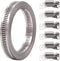 Glarks 7Pcs 10 Feet Long Worm Gear Hose Clamp with Fasteners, 304 Stainless Steel Large Adjustable Pipe Clamps with 6Pcs Fasteners for Ductwork, P...