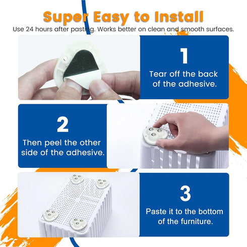 Self Adhesive Caster Wheels, Appliance Rollers for Kitchen Appliances, 360° Swivel Universal Wheel Mini Ball Transfer Roller for Storage Box, Smal...