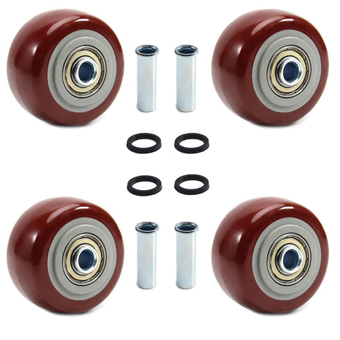 2.5 Inch Caster Wheels Heavy Duty Lockable Bearing Plate 4 PCS Shelf Replacement for Platform Trucks Cart Furniture Workbench up to 220LBS/100KG...